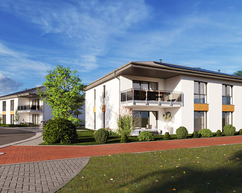 Exklusive-Eigentumswohnungen-in-Toenning-an-der-Nordsee-Strassenansicht_Haus-A-und-B
